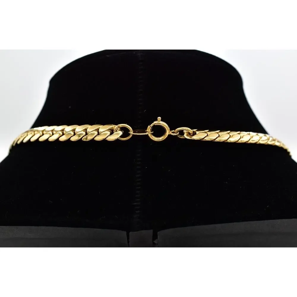 Trifari Vintage Crystal Collar Necklace Heavy Gold Chunky Signed 1960s BinBE